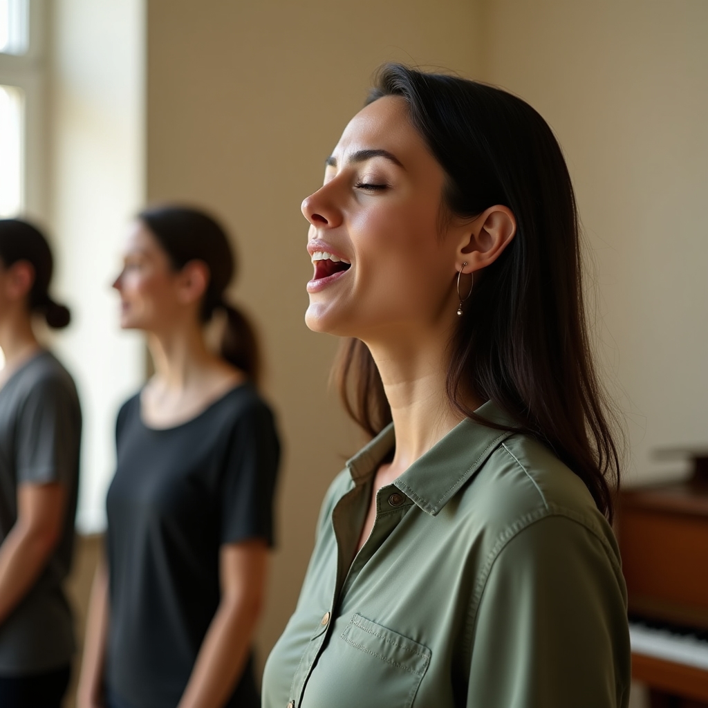 Exerciții de încălzire vocală la curs de canto